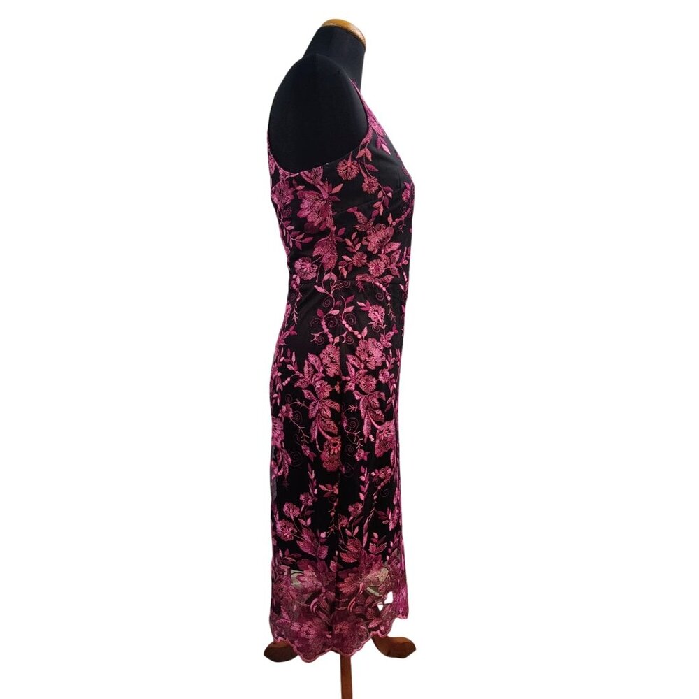 New Siena V-Neck Pink Floral Lace Dress Size 6 - Picture 6 of 7